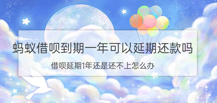 蚂蚁借呗到期一年可以延期还款吗 借呗延期1年还是还不上怎么办？